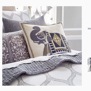 John Robshaw Sakala beaded elephant pillow case